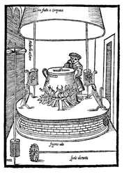 Ländliche Küche mit Heißluftbetriebenen Drehspießen